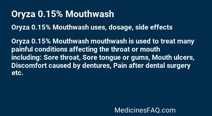 Oryza 0.15% Mouthwash