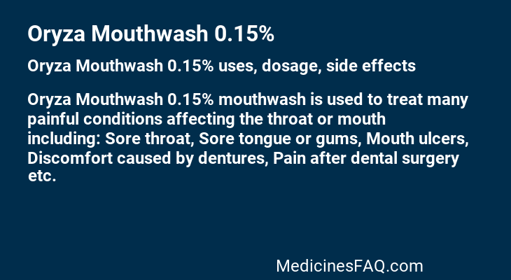 Oryza Mouthwash 0.15%