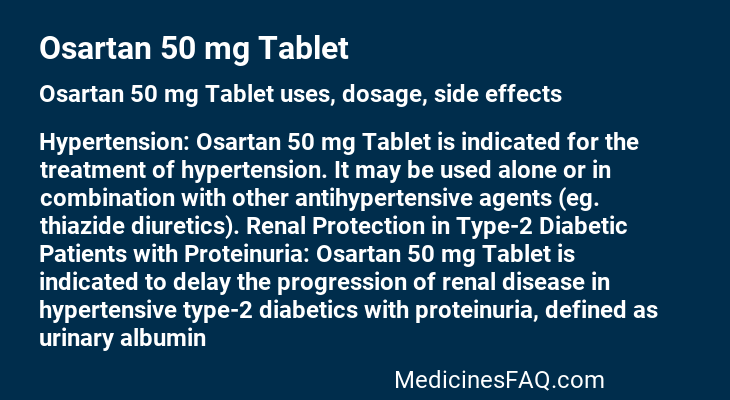 Osartan 50 mg Tablet