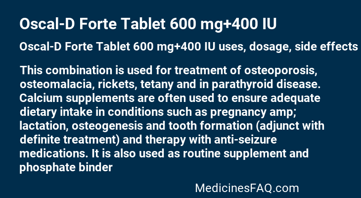 Oscal-D Forte Tablet 600 mg+400 IU