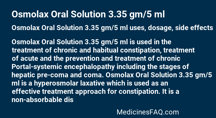 Osmolax Oral Solution 3.35 gm/5 ml