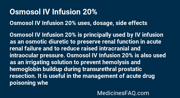 Osmosol IV Infusion 20%