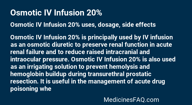 Osmotic IV Infusion 20%