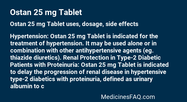 Ostan 25 mg Tablet