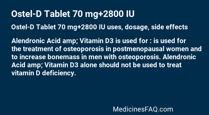 Ostel-D Tablet 70 mg+2800 IU