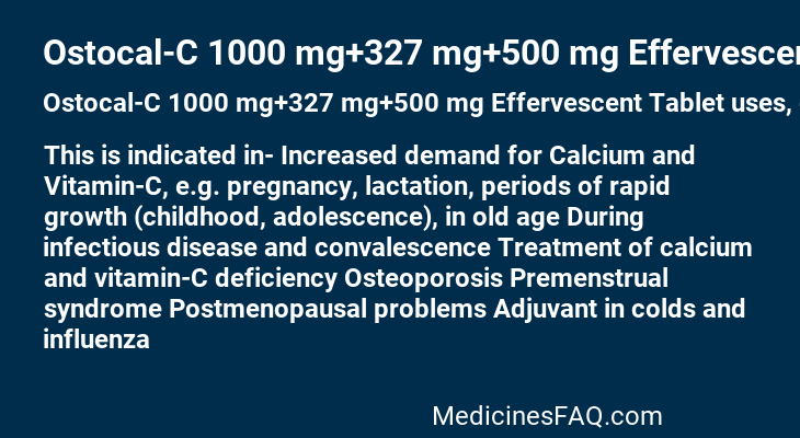 Ostocal-C 1000 mg+327 mg+500 mg Effervescent Tablet