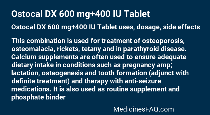 Ostocal DX 600 mg+400 IU Tablet