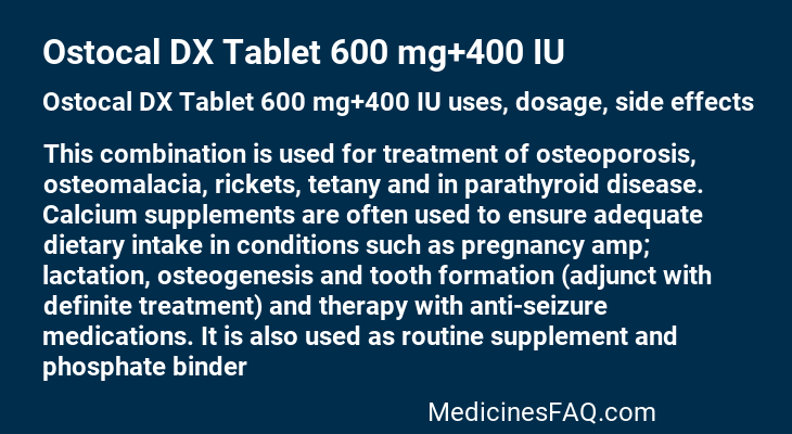 Ostocal DX Tablet 600 mg+400 IU