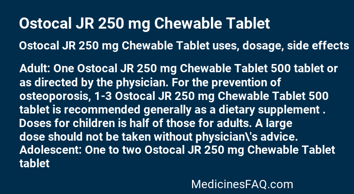 Ostocal JR 250 mg Chewable Tablet