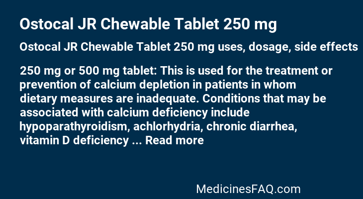 Ostocal JR Chewable Tablet 250 mg