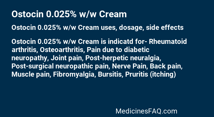 Ostocin 0.025% w/w Cream