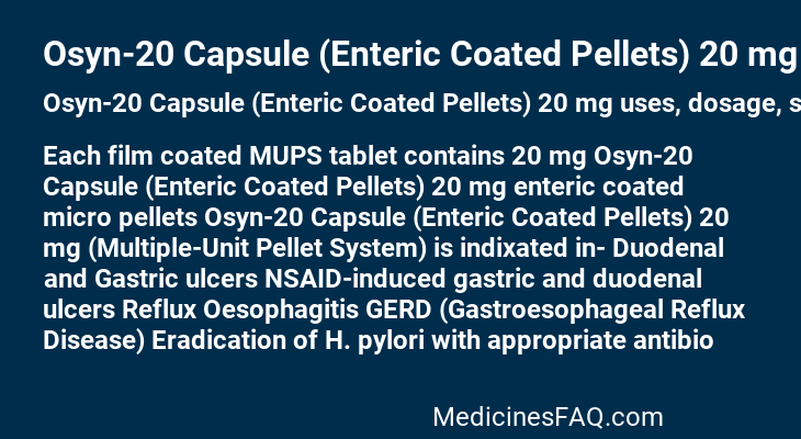 Osyn-20 Capsule (Enteric Coated Pellets) 20 mg