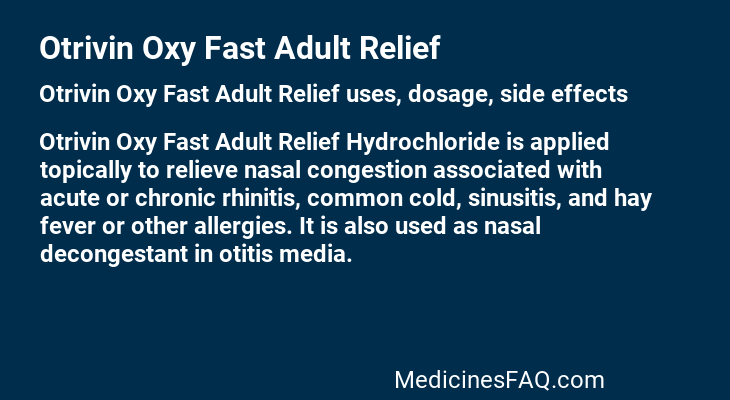 Otrivin Oxy Fast Adult Relief