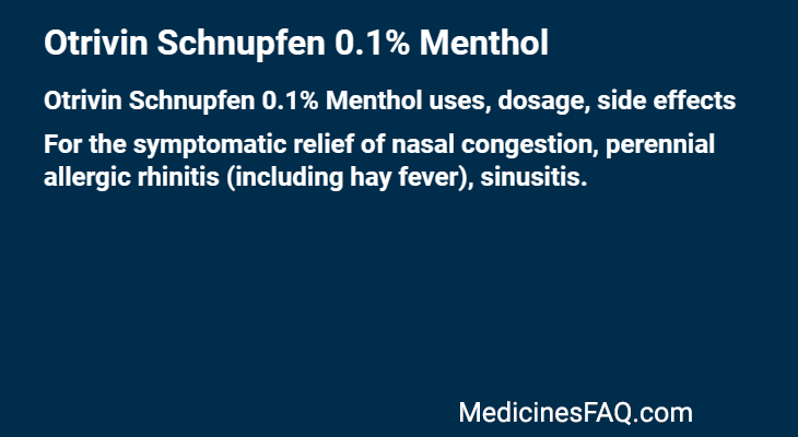 Otrivin Schnupfen 0.1% Menthol