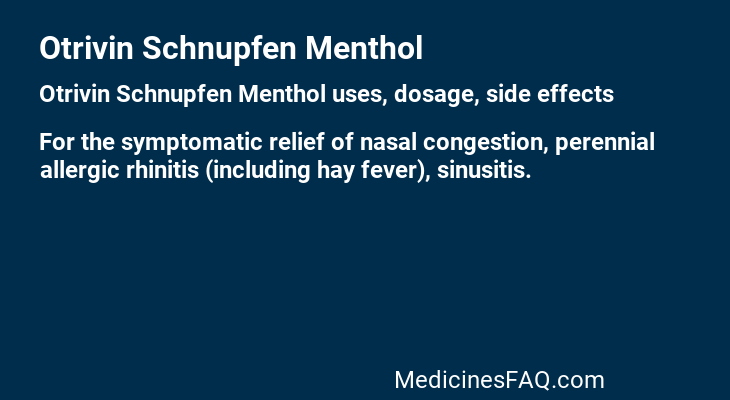 Otrivin Schnupfen Menthol