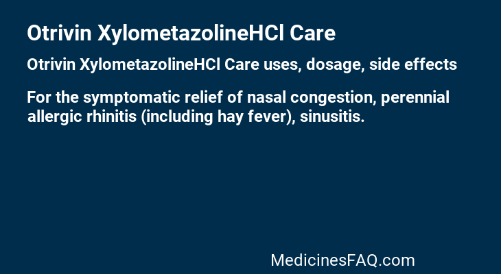 Otrivin XylometazolineHCl Care