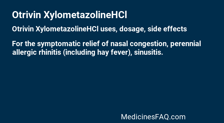 Otrivin XylometazolineHCl