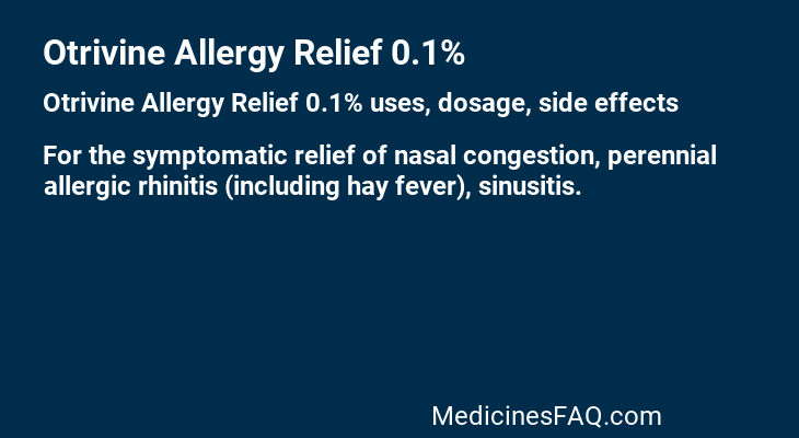 Otrivine Allergy Relief 0.1%