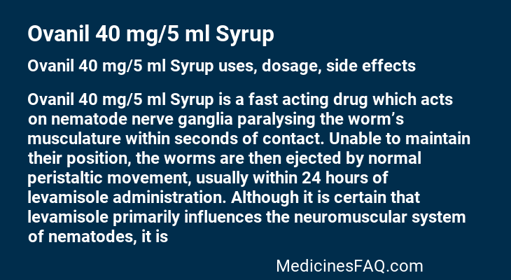 Ovanil 40 mg/5 ml Syrup