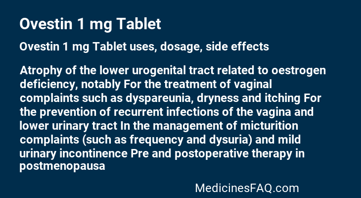 Ovestin 1 mg Tablet