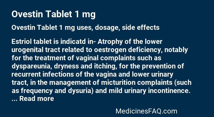 Ovestin Tablet 1 mg