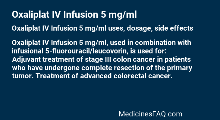 Oxaliplat IV Infusion 5 mg/ml