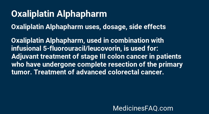 Oxaliplatin Alphapharm