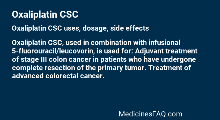 Oxaliplatin CSC