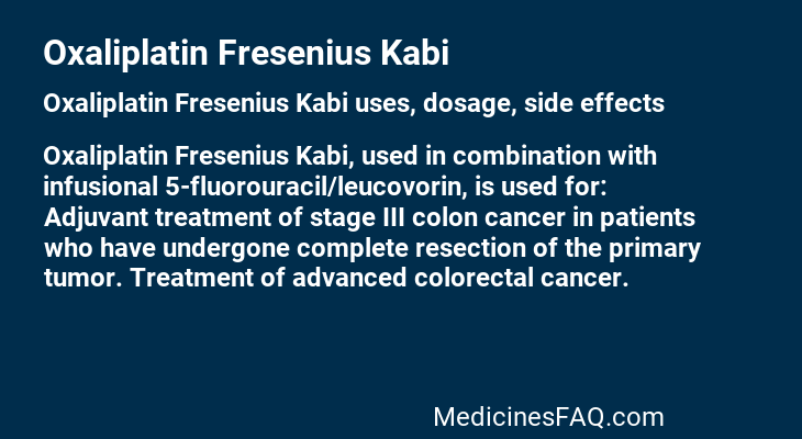 Oxaliplatin Fresenius Kabi