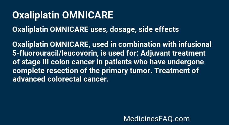 Oxaliplatin OMNICARE