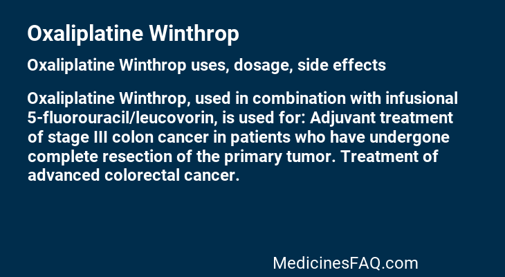 Oxaliplatine Winthrop