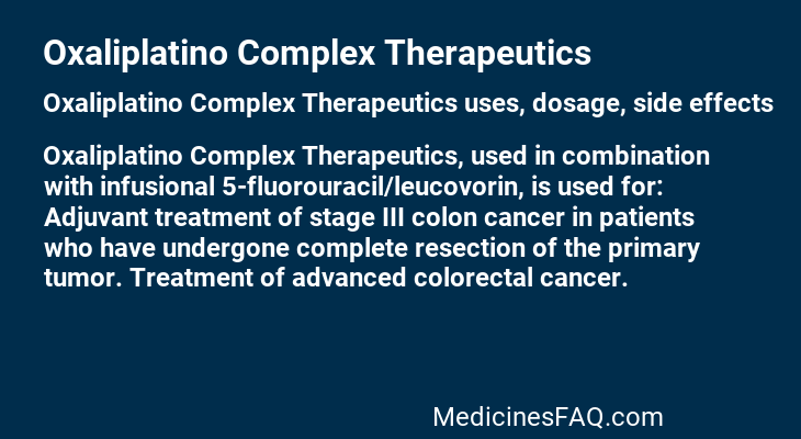 Oxaliplatino Complex Therapeutics