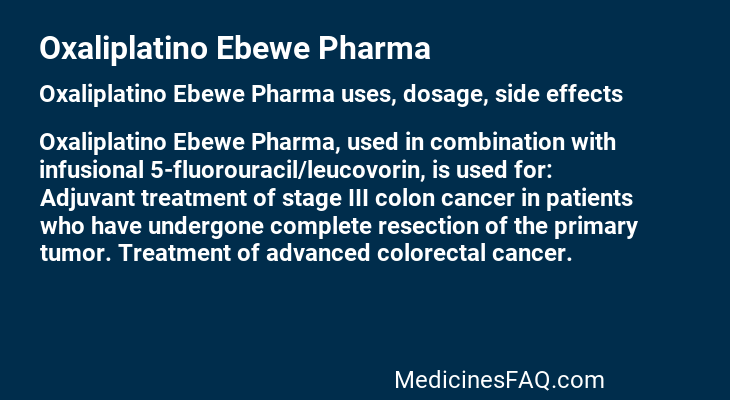 Oxaliplatino Ebewe Pharma