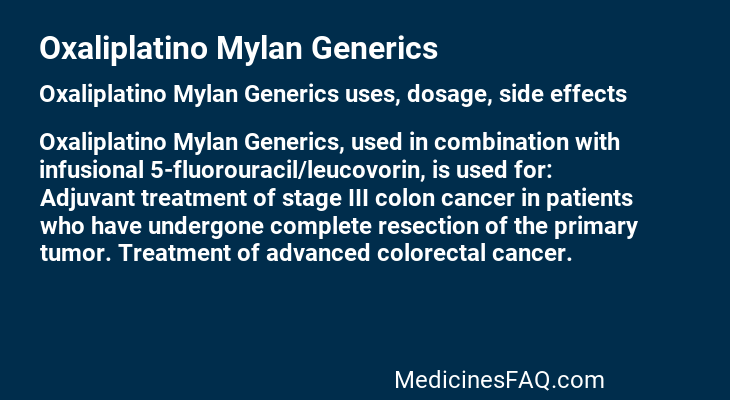 Oxaliplatino Mylan Generics