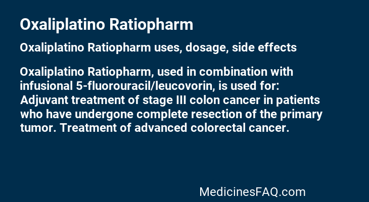 Oxaliplatino Ratiopharm