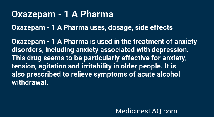 Oxazepam - 1 A Pharma