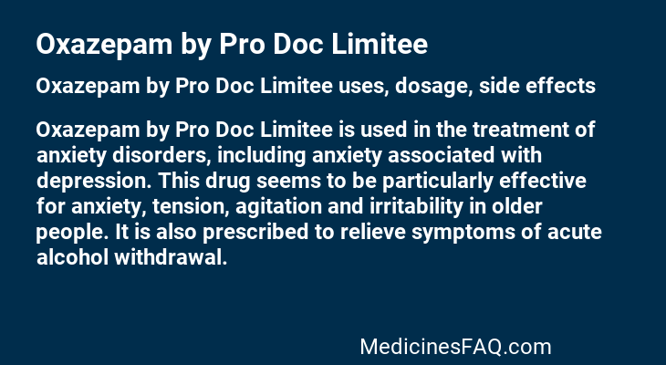 Oxazepam by Pro Doc Limitee