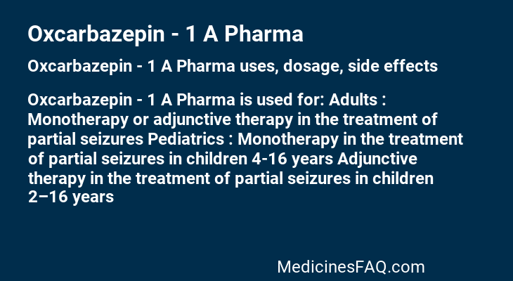 Oxcarbazepin - 1 A Pharma