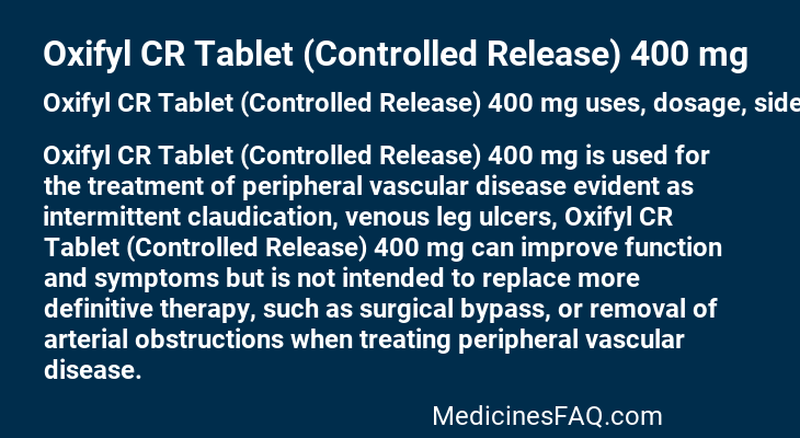 Oxifyl CR Tablet (Controlled Release) 400 mg