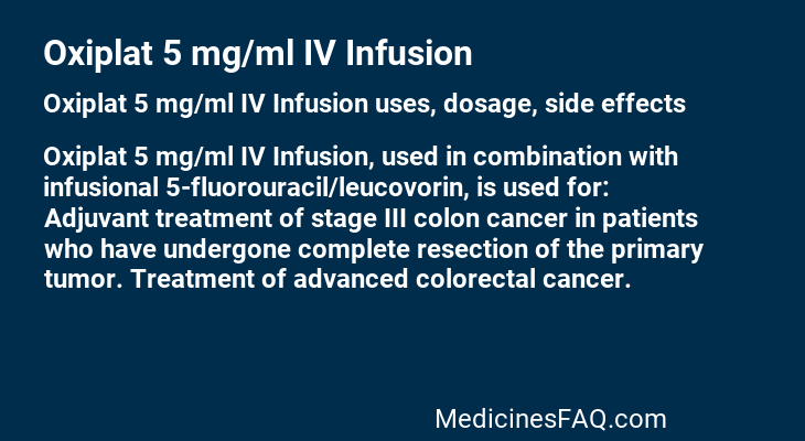 Oxiplat 5 mg/ml IV Infusion