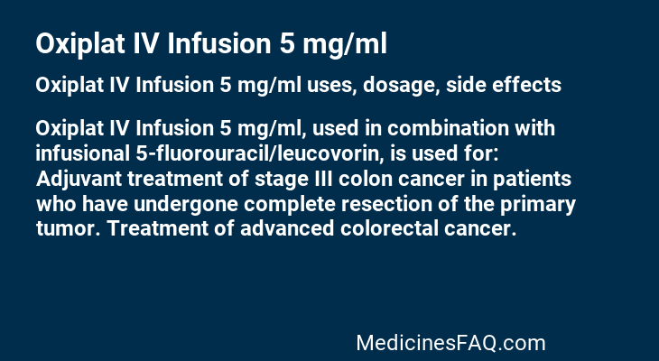 Oxiplat IV Infusion 5 mg/ml