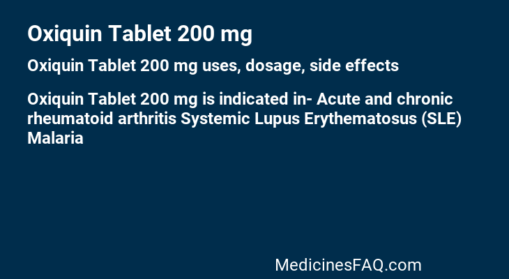 Oxiquin Tablet 200 mg