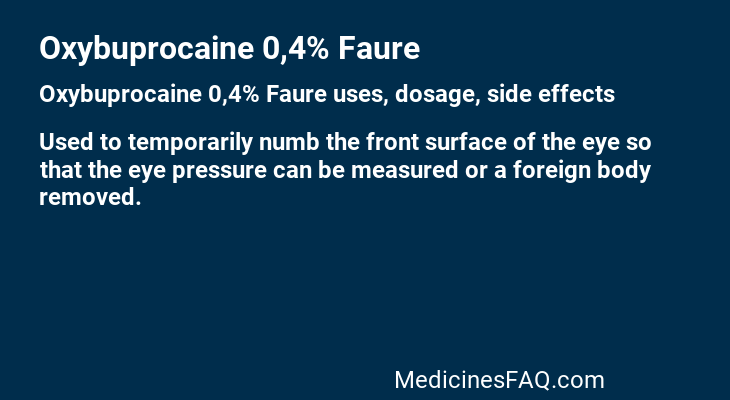 Oxybuprocaine 0,4% Faure