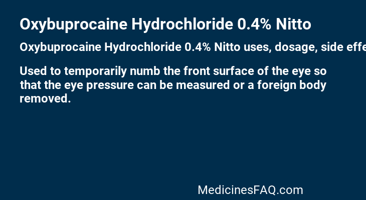 Oxybuprocaine Hydrochloride 0.4% Nitto