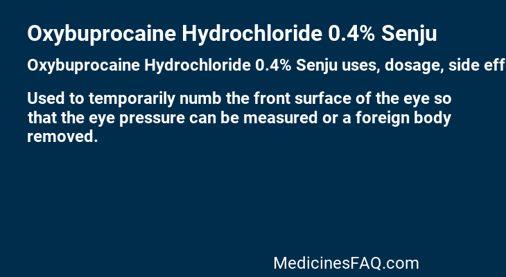 Oxybuprocaine Hydrochloride 0.4% Senju