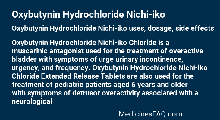 Oxybutynin Hydrochloride Nichi-iko