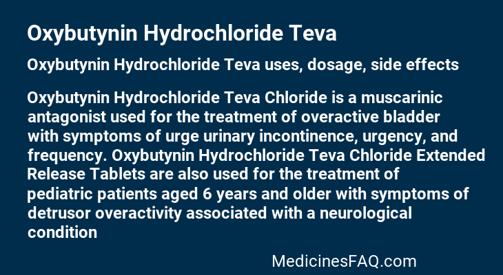 Oxybutynin Hydrochloride Teva