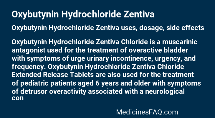 Oxybutynin Hydrochloride Zentiva