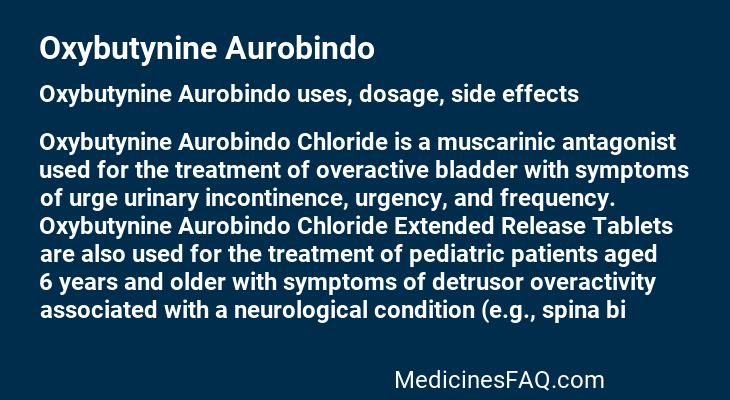 Oxybutynine Aurobindo