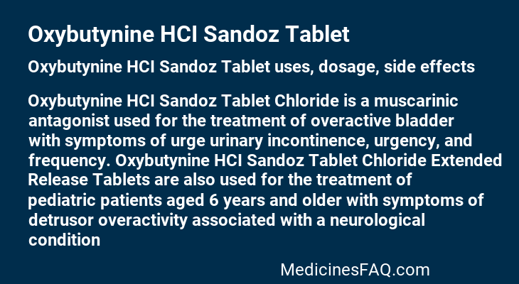 Oxybutynine HCI Sandoz Tablet